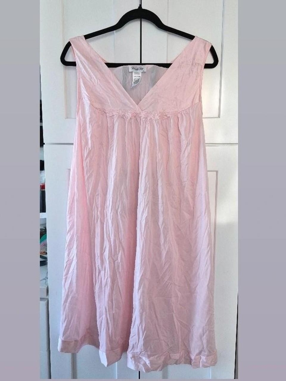 Vanity Fair Light Pink V-Neck Chemise Nightgown
